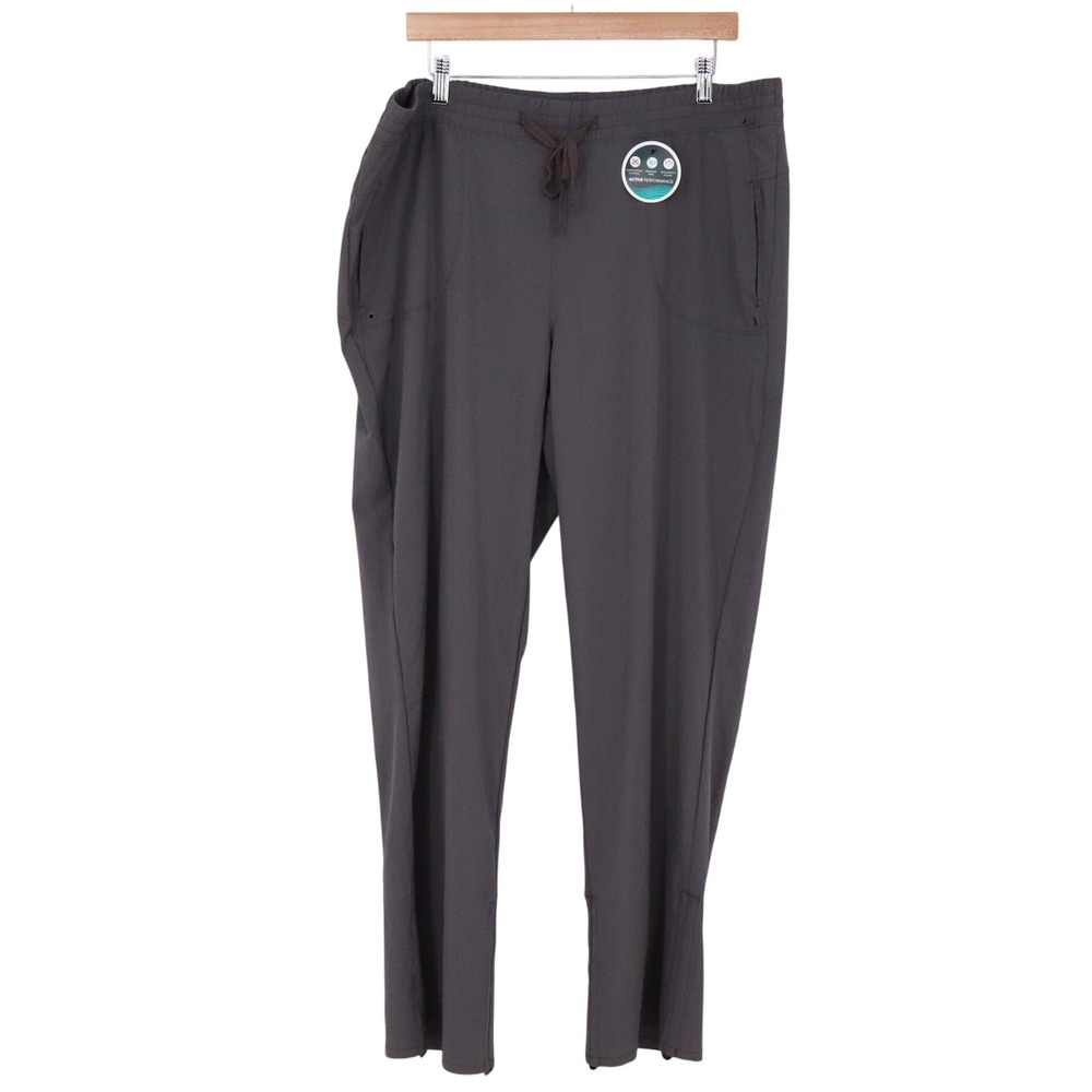 Lee Pants Women 18 Active Performance Gray Stretch Drawstring New JMG0667